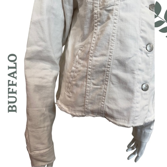 Buffalo David Bitton White Jean Jacket Classic Casual - Size Medium - Picture 6 of 8